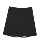 Black All-Over Print Men's Beach Shorts With Elastic Waist