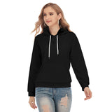 Black All-Over Print Women's Slim Pullover Hoodie