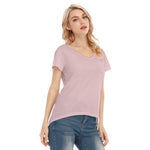 Pink All-Over Print Women's V-neck Short Sleeve T-shirt