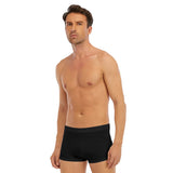 Black All-Over Print Men's Short Boxer Briefs