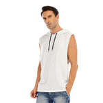 White All-Over Print Men’s Hooded Tank Top