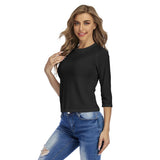 Black All-Over Print Women's Raglan Sleeves T-shirts