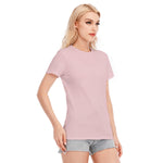 Pink All-Over Print Women's Round Neck T-Shirt | 190GSM Cotton