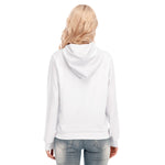 White All-Over Print Women's Hoodie With Zipper