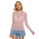 Pink All-Over Print Women's Mesh T-shirt