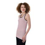 Pink All-Over Print Women's Back Hollow Tank Top