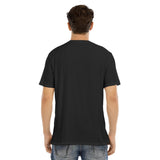 Black All-Over Print Men's Short Sleeve T-shirt With Button Closure