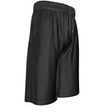 Black All-Over Print Men's Over-The-Knee Shorts