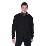 Black All-Over Print Men's Baseball Jacket