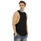 Black All-Over Print Men's O-neck Long Tank Top