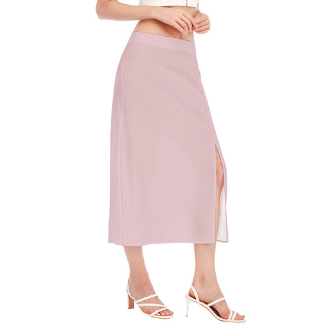 Pink All-Over Print Women's High Slit Long Skirt