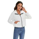 White All-Over Print Women's Zip Jacket