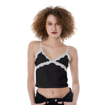 Black All-Over Print Women's Lace Camisole