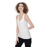 White All-Over Print Women's Racerback Tank Top