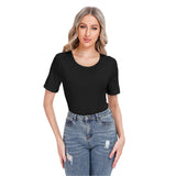 Black All-Over Print Women's Short Sleeve Bodysuit