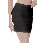 Black All-Over Print Hip Skirt