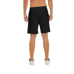 Black All-Over Print Men's Beach Shorts With Elastic Waist