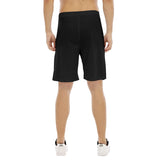 Black All-Over Print Men's Flat Shorts