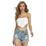 White All-Over Print Women's Triangle Tube Top