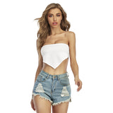 White All-Over Print Women's Triangle Tube Top