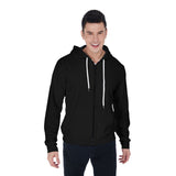 Black All-Over Print Men's Mirco Fleece Zip Up Hoodie