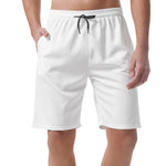 White All-Over Print Men's Casual Short Pants