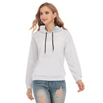 White All-Over Print Women's Slim Pullover Hoodie