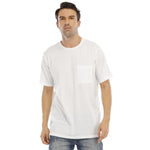 White All-Over Print Men's Short Sleeve T-shirt With Chest Pocket