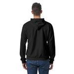 Black All-Over Print Men's Pullover Hoodie Without Pocket