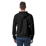 Black All-Over Print Men's Pullover Hoodie Without Pocket