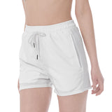 White All Over Print Wide Waistband Sport Shorts