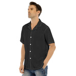 Black All-Over Print Man's Short Sleeves Shirt