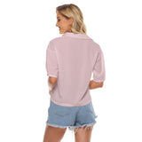 Pink All-Over Print Women's V-neck Shirts