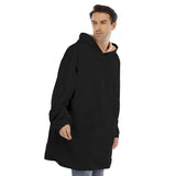 Black All-Over Print Unisex Sherpa Fleece Hoodie Blanket