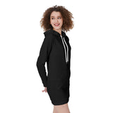 Black All-Over Print Women's Long Hoodie