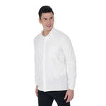 White All-Over Print Men's Long Sleeve Shirt