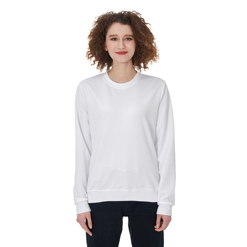 White All-Over Print Women's Loose Sweatshirt