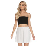 White All-Over Orint Women's Mesh Short Skirt