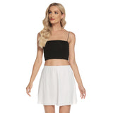 White All-Over Orint Women's Mesh Short Skirt