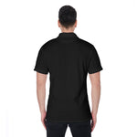 Black All-Over Print Men's Polo Shirt