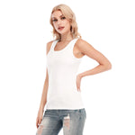 White All-Over Print Women's Skinny Sport Tank Top