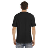 Black All-Over Print Men's O-neck Short Sleeve T-shirt