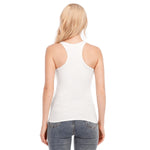 White All-Over Print Women's Racer Vest | 190GSM Cotton