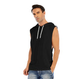 Black All-Over Print Men’s Hooded Tank Top