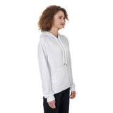 White All-Over Print Women's Raglan Pullover Hoodie