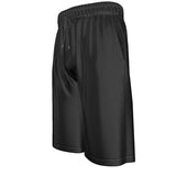 Black All-Over Print Men's Over-The-Knee Shorts