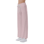 Pink All-Over Print Women's High-waisted Straight-leg Trousers