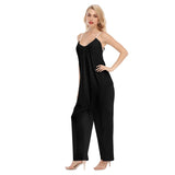 Black All-Over Print Women's Loose Cami Jumpsuit