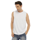 White All-Over Print Men's O-neck Sleeveless Tank Top