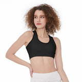 Black All-Over Print Sports Bra